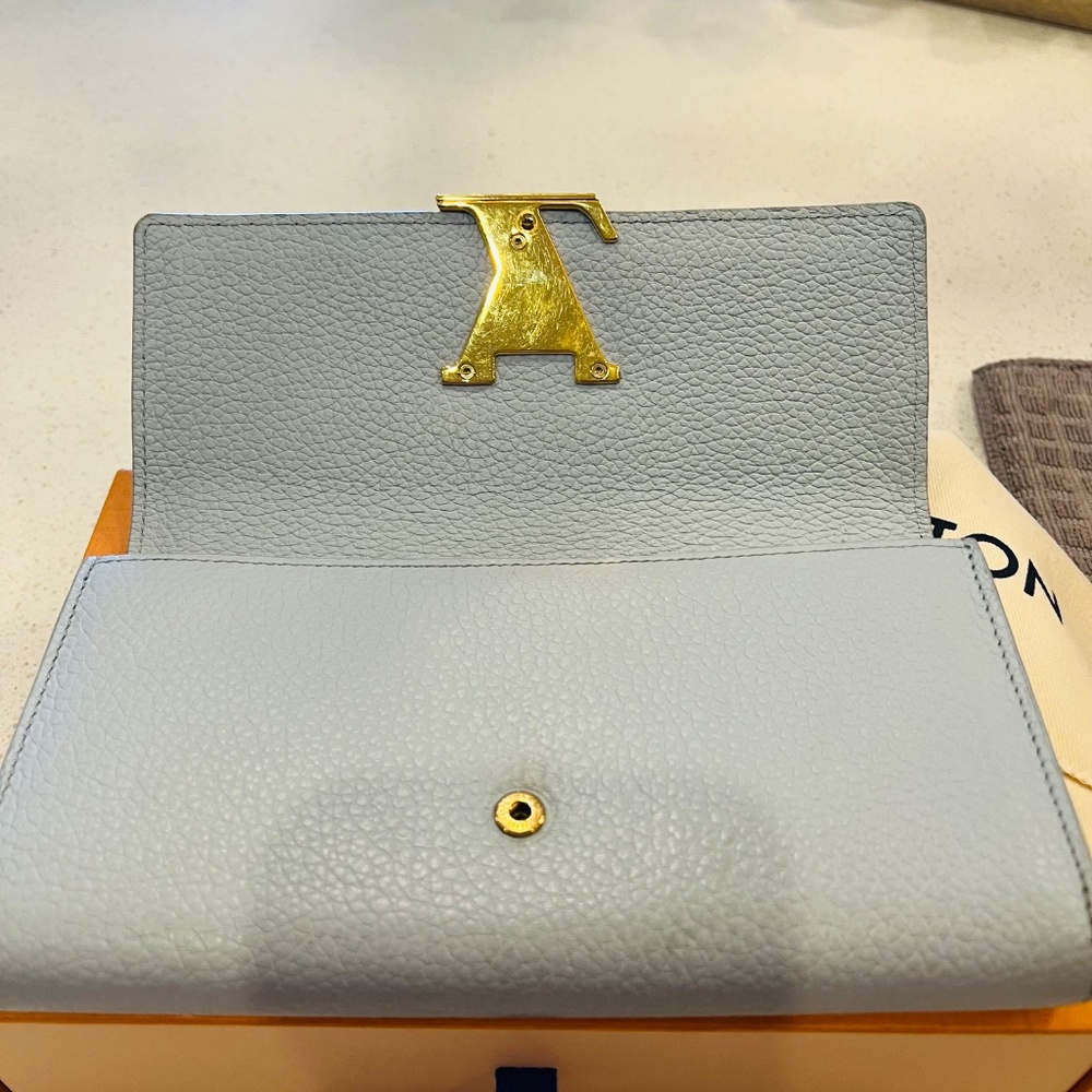 Louis Vuitton Blue Wallet with Iconic LV Logo - Picture 6 of 16